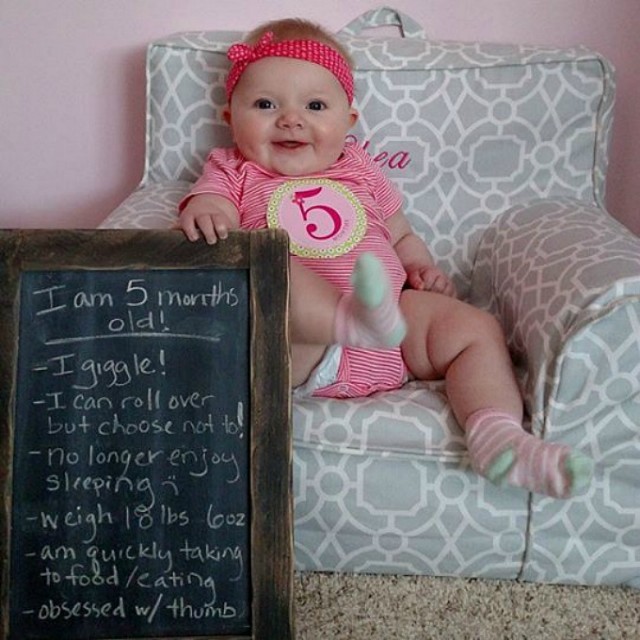 5 month picture square