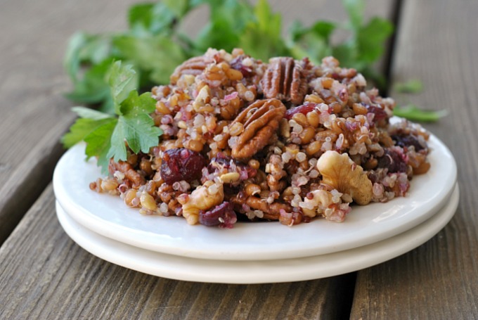 Quinoa and Wheat Berry Salad with Nuts and Cranberries - Prevention RD