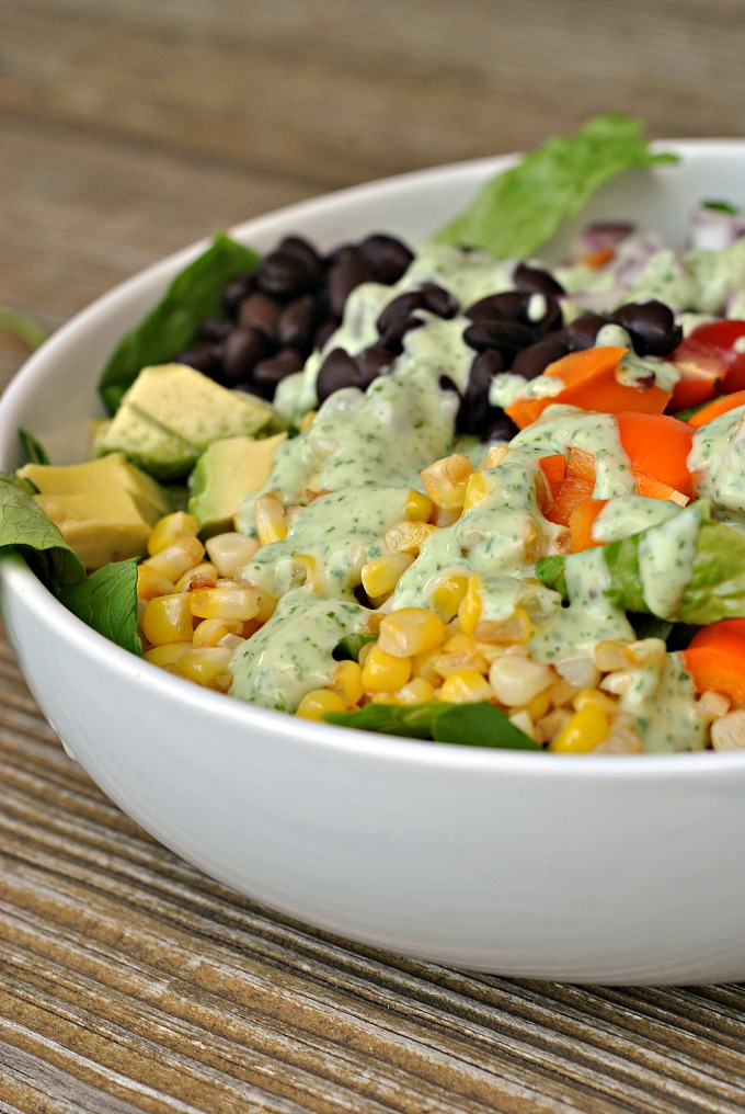 Mexican Chopped Salad with Creamy Cilantro-Lime Dressing + Weekly Menu