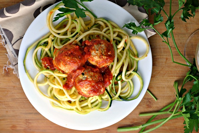 Baked Turkey Zucchini Meatballs with Simple Zoodles 3