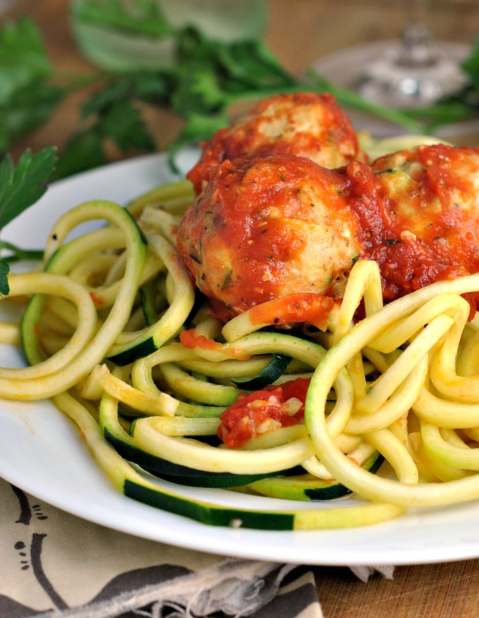 Baked Turkey Zucchini Meatballs with Simple Zoodles 4