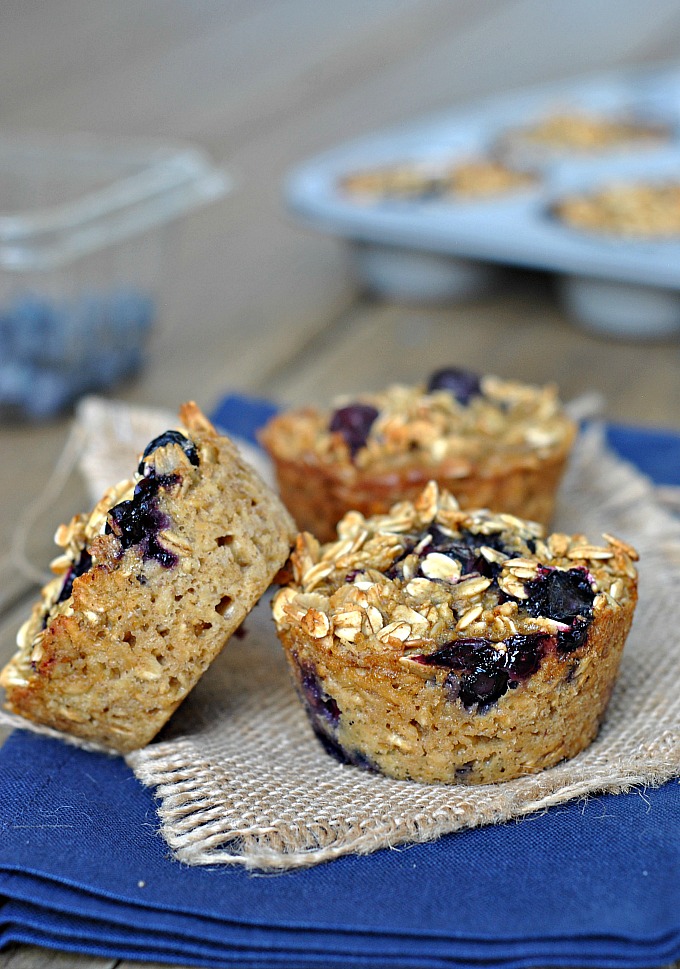 Baked Blueberry Oatmeal Cups 1