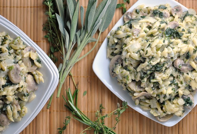 Creamy Mushroom and Spinach Orzo Recipe (One-Pot Dish)
