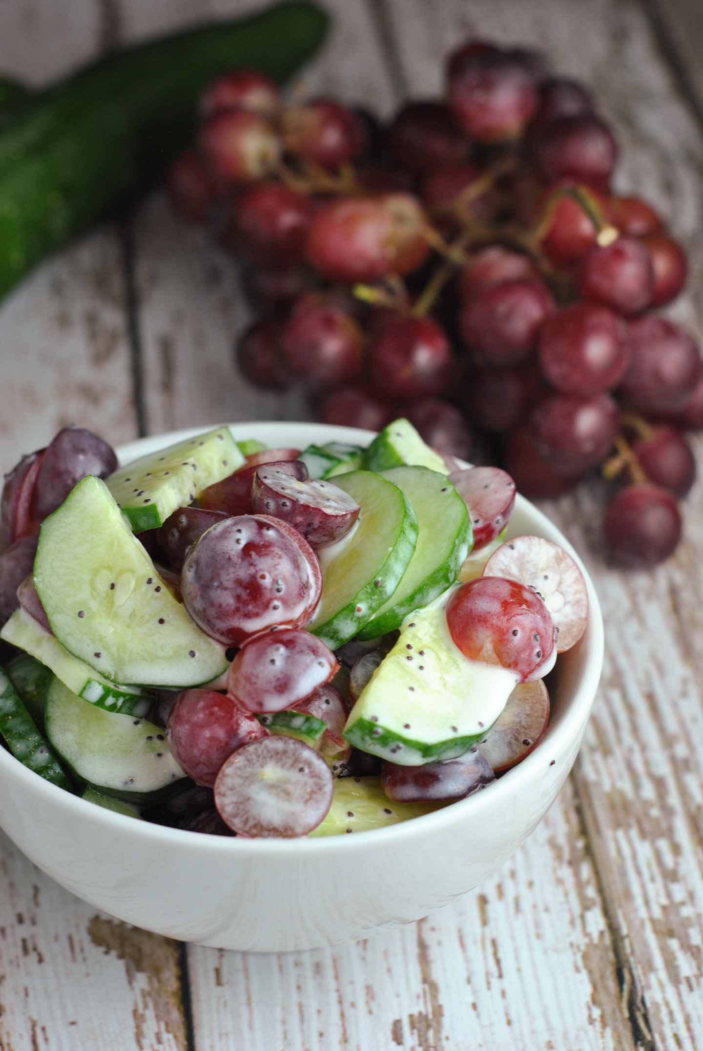 Cucumber Grape Salad with Poppyseed Dressing via @preventionrd