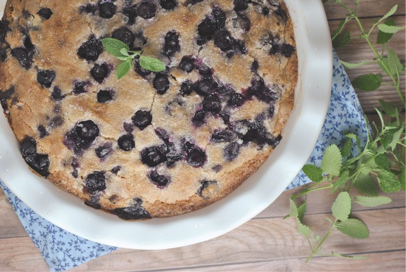 Crustless Blueberry Pie + Weekly Menu