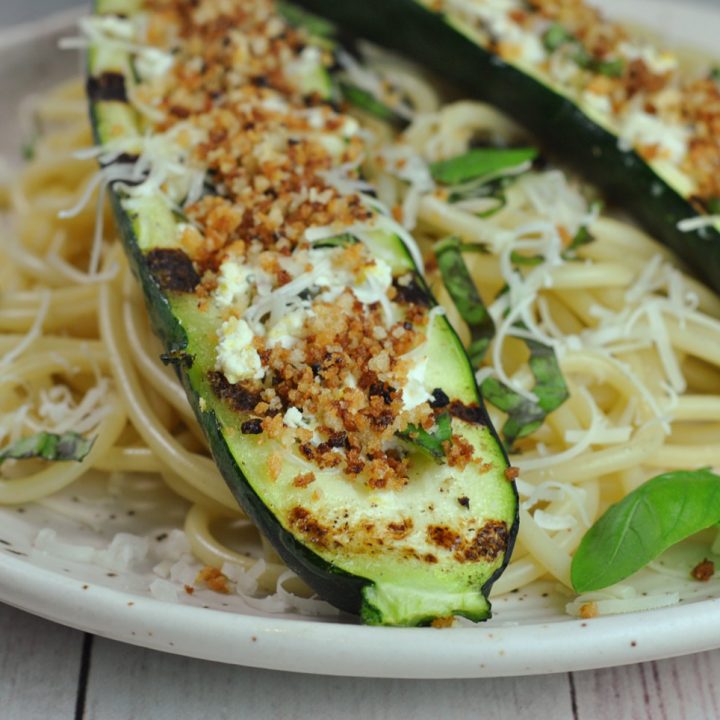 Grilled Zucchini Goat Cheese Boats