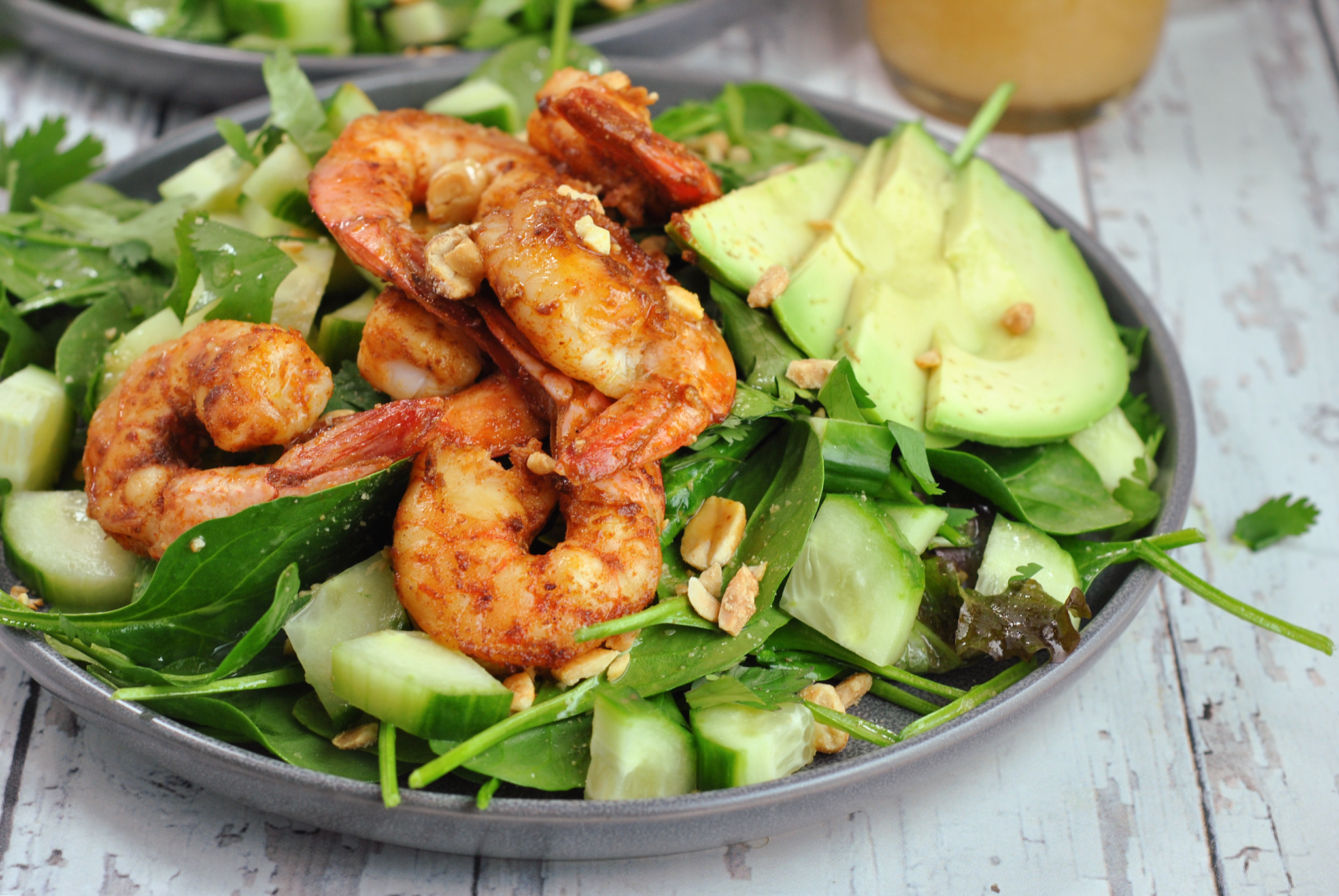 Shrimp and Avocado Salad with Miso Dressing