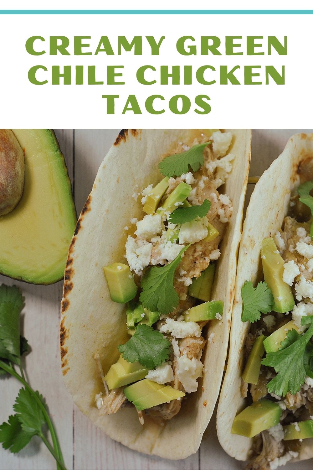 Slow Cooker Creamy Green Chile Chicken Tacos via @preventionrd