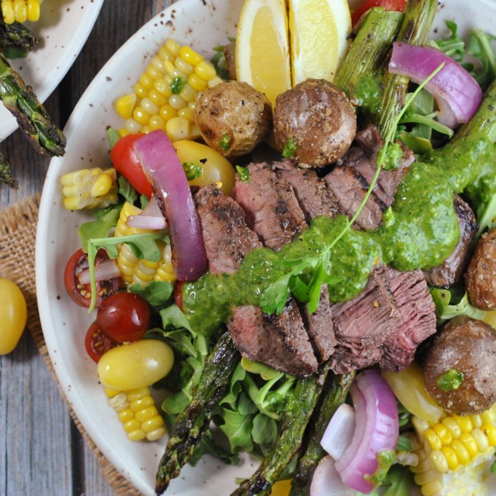 Chimichurri Steak and Vegetable Salad 