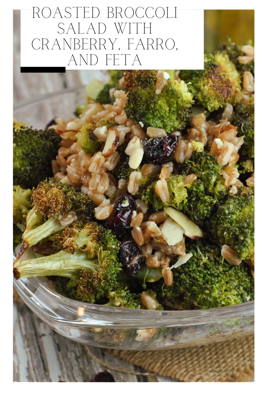 Roasted Broccoli Salad with Cranberry, Farro, and Feta via @preventionrd
