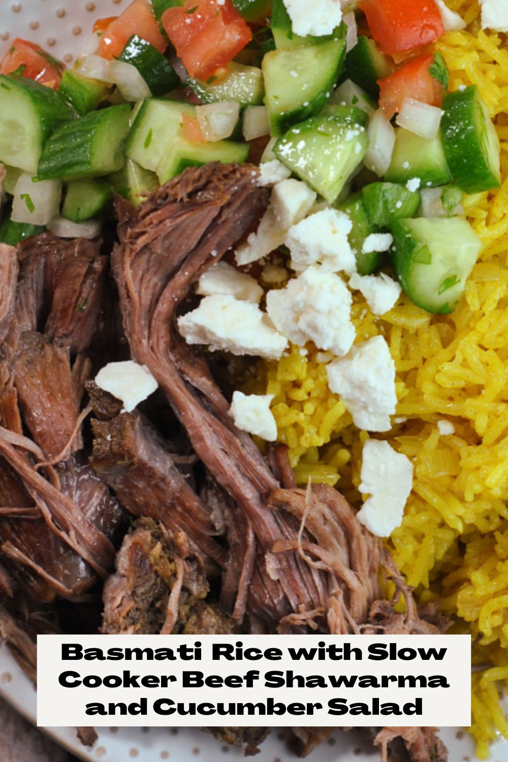 Basmati Rice with Slow Cooker Beef Shawarma and Cucumber Salad via @preventionrd