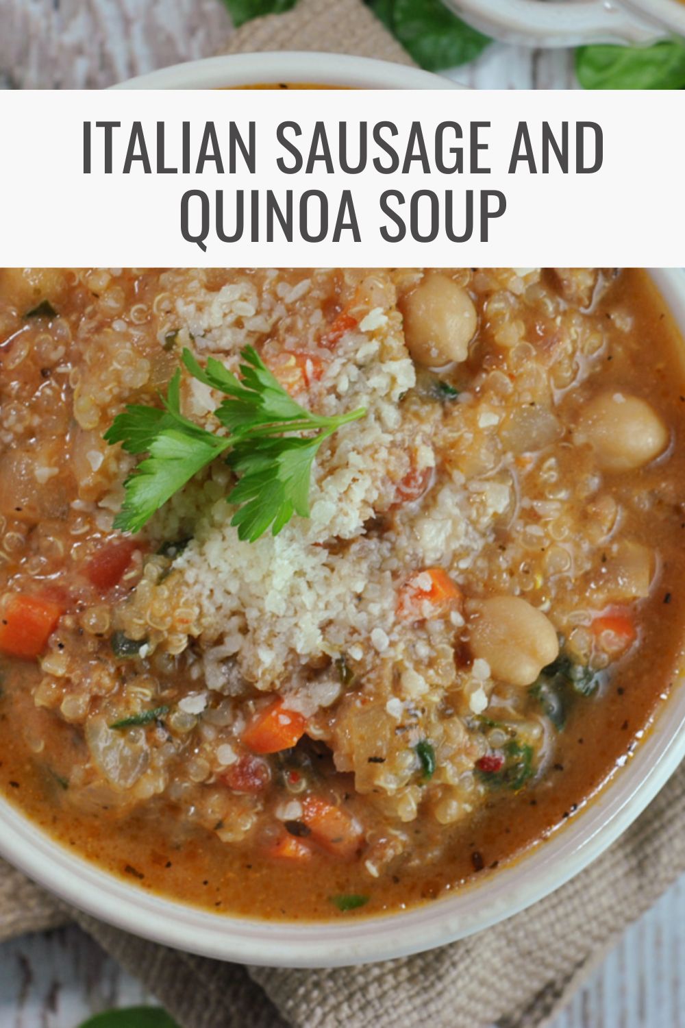 Italian Sausage and Quinoa Soup via @preventionrd