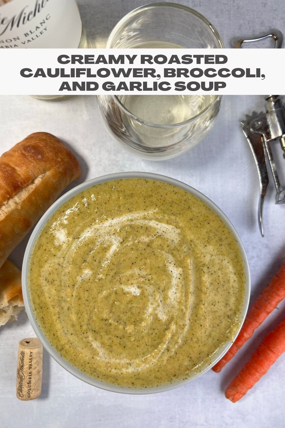 Creamy Roasted Cauliflower, Broccoli, and Garlic Soup via @preventionrd