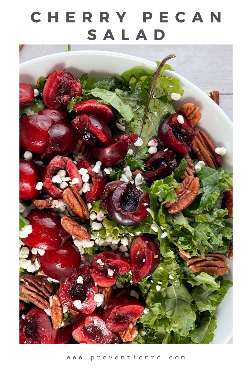 Cherry Pecan Salad with Goat Cheese and Balsamic Vinaigrette via @preventionrd