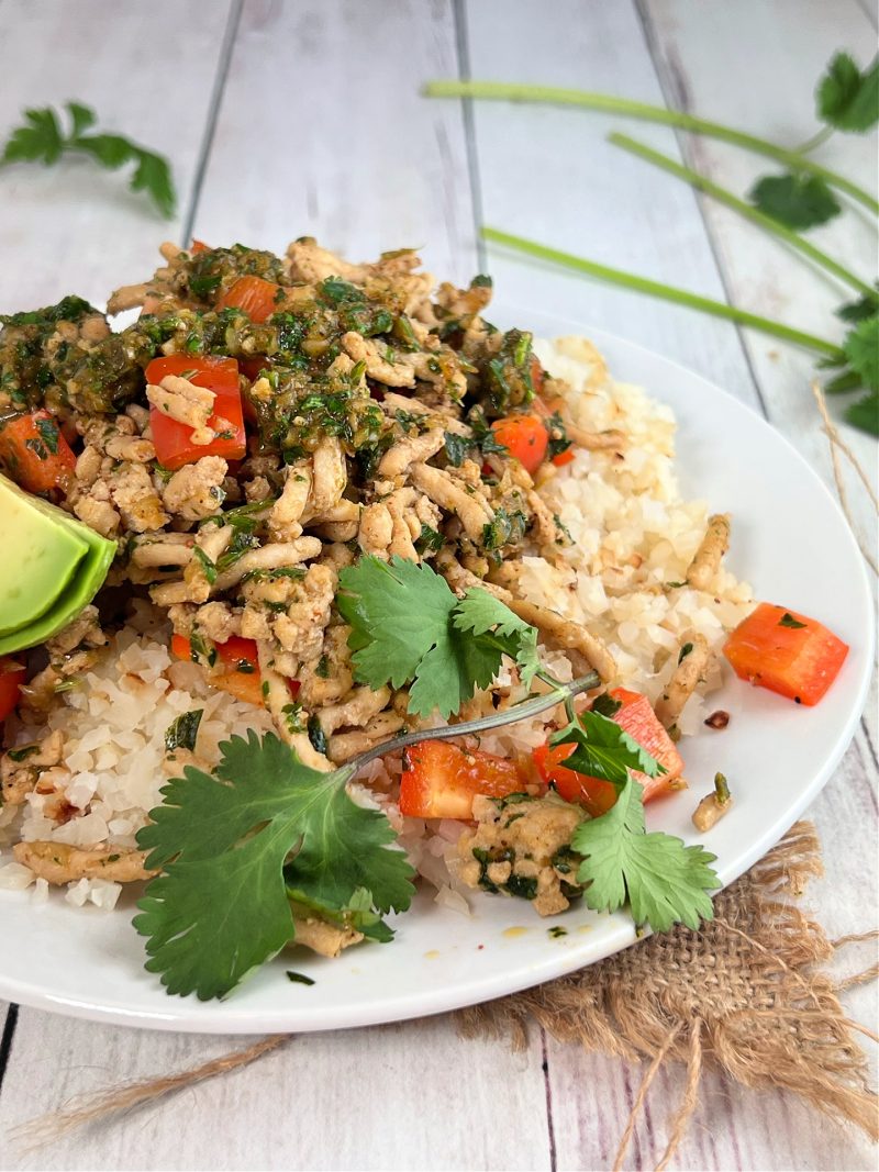 Easy Chicken Chimichurri Cauliflower Rice Bowls - Prevention RD