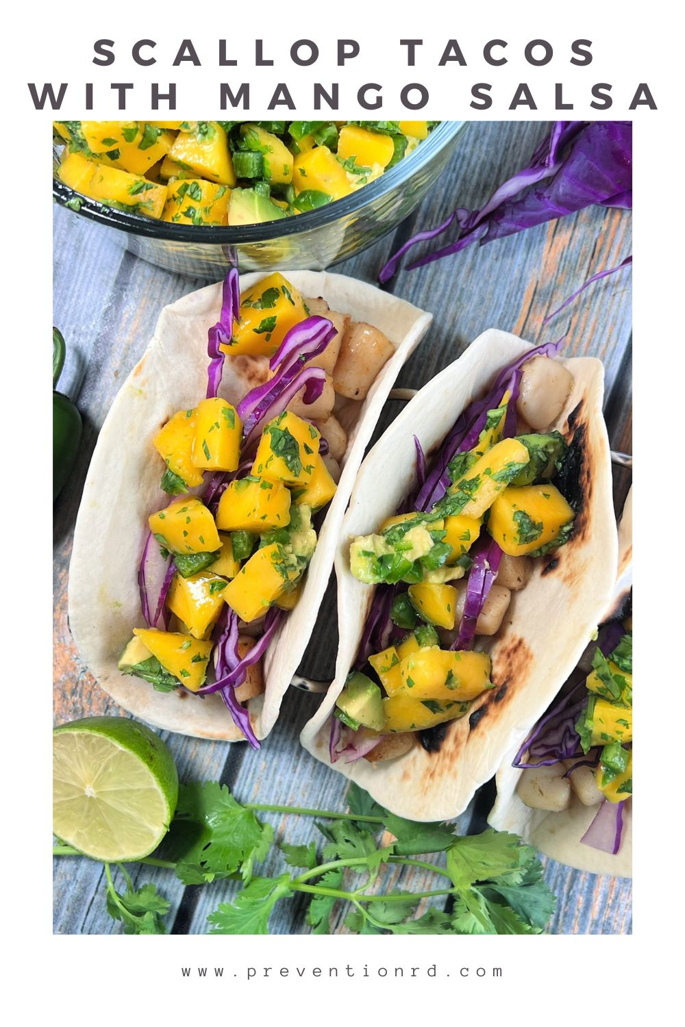 Scallop Tacos with Mango Salsa via @preventionrd