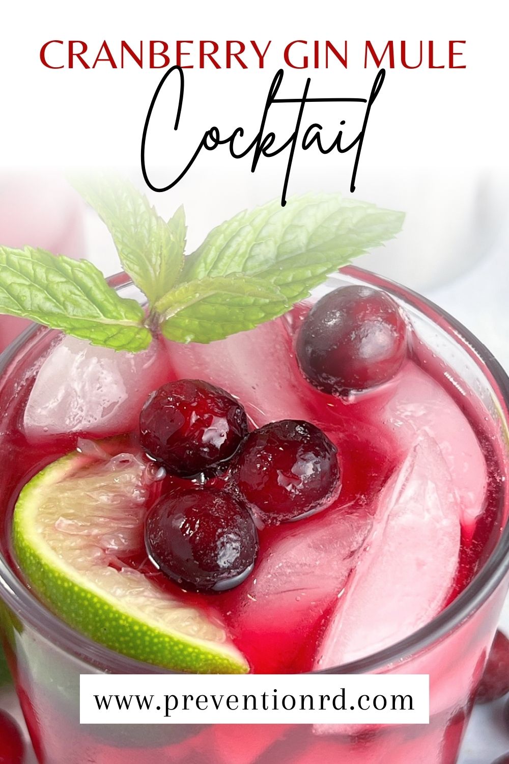 Cranberry Gin Mule Cocktail via @preventionrd