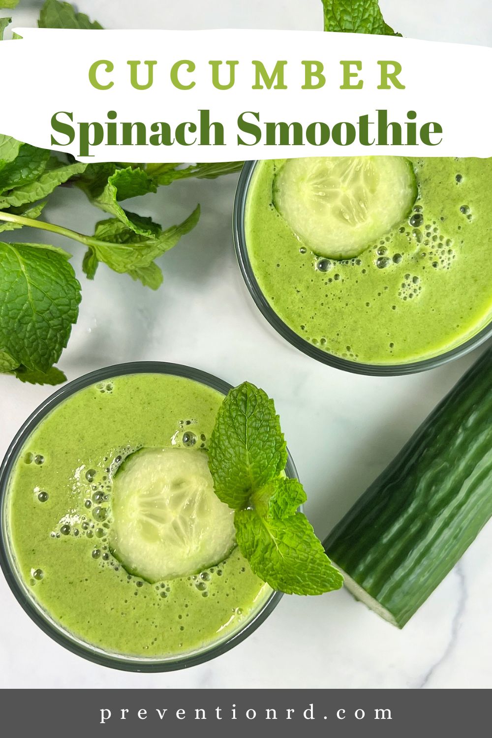 Cucumber Spinach Smoothie via @preventionrd