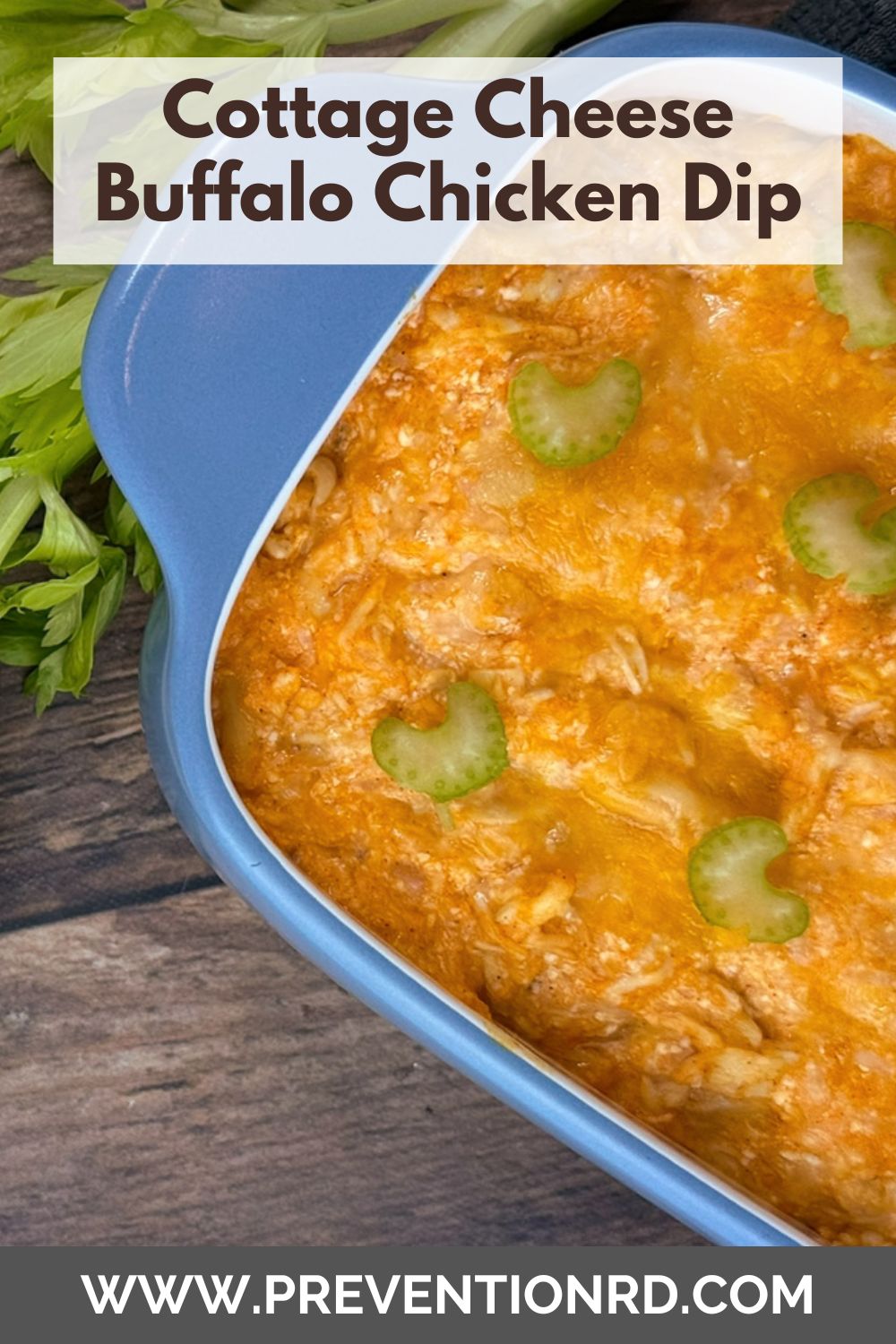 Cottage Cheese Buffalo Chicken Dip via @preventionrd