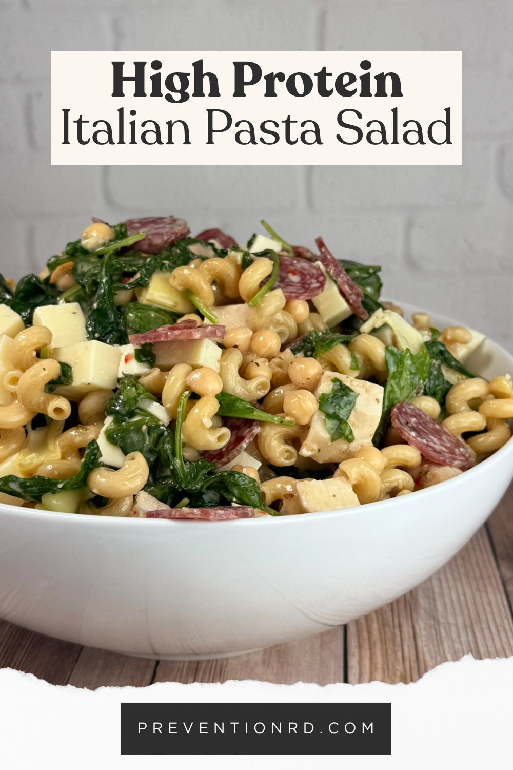 High Protein Italian Pasta Salad via @preventionrd