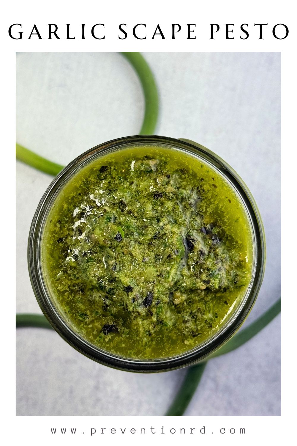 Garlic Scape Pesto via @preventionrd