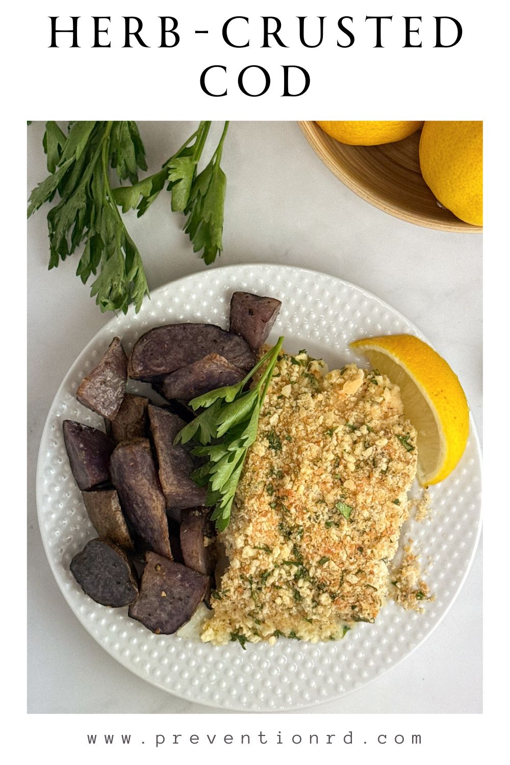 Herb-Crusted Cod via @preventionrd