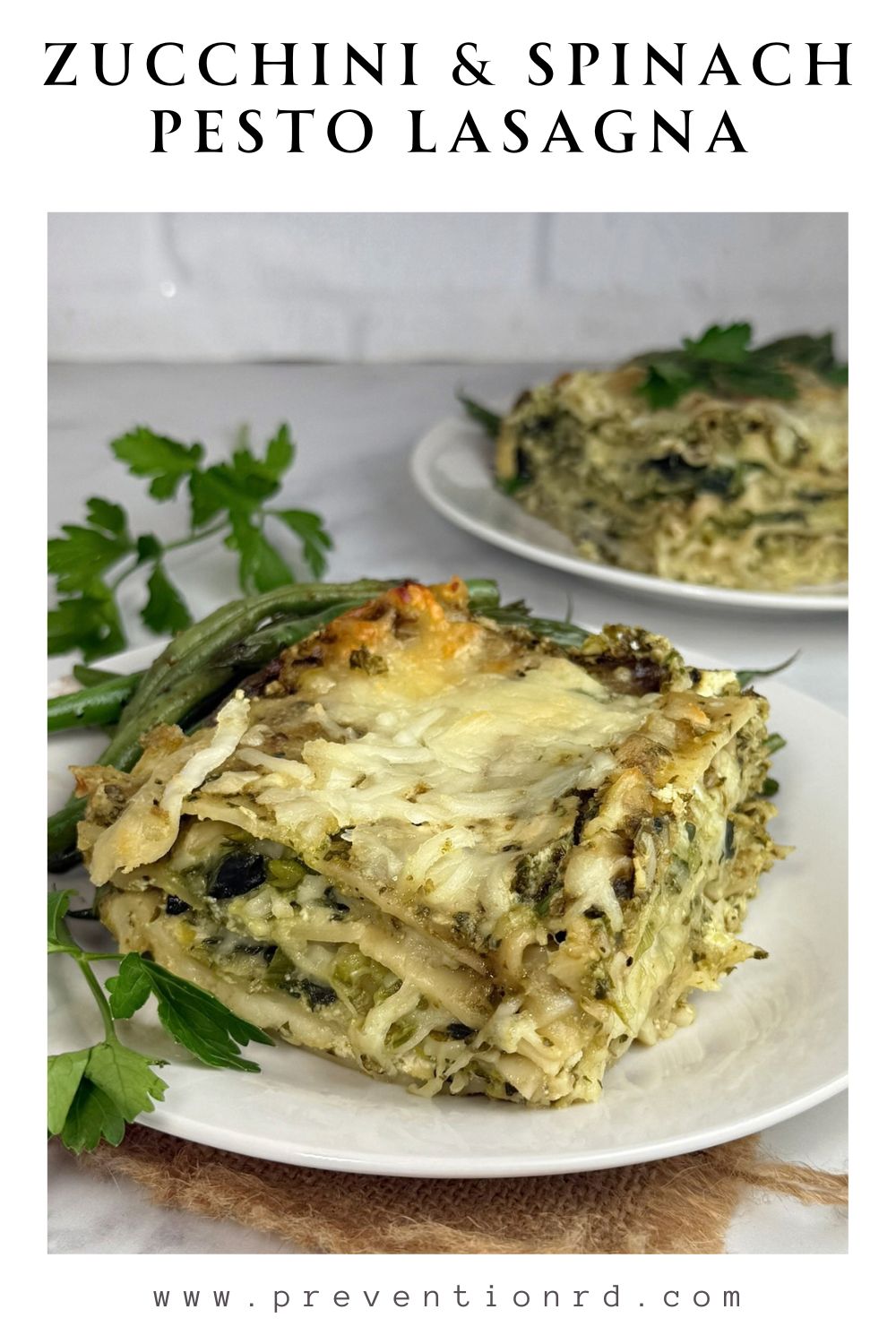 Zucchini and Spinach Pesto Lasagna via @preventionrd